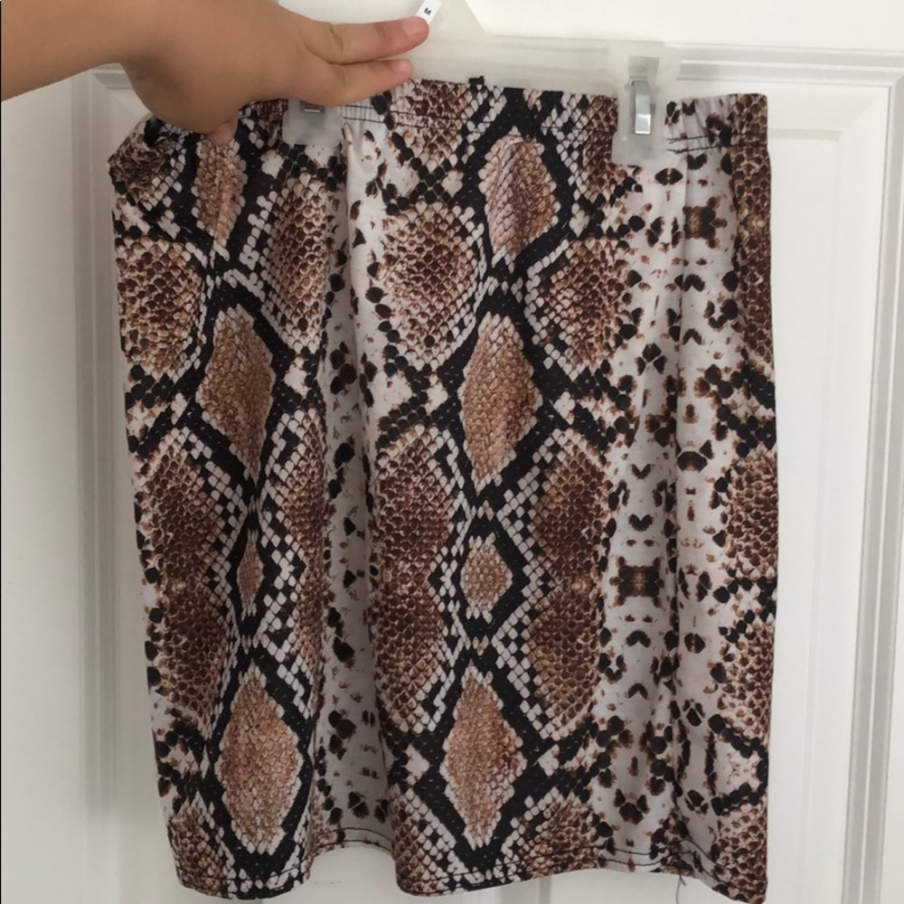 Snake print mini skirt